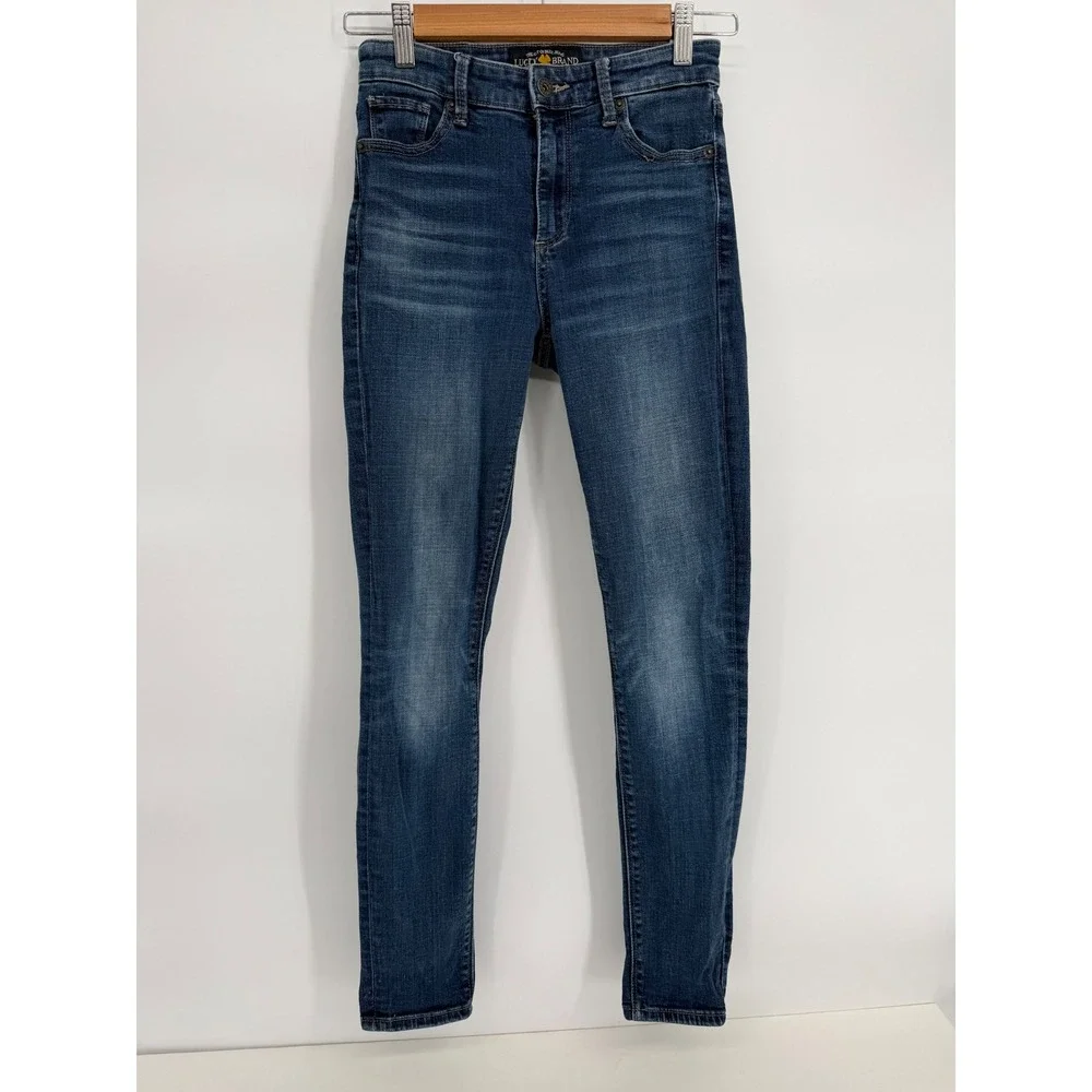 Lucky Brand Bridgette Skinny Jeans Womens Sz 0/25 Dark Wash High Rise Stretch